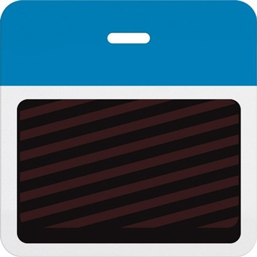 T5906A Thermal-printable Timebadge Clip-on Backpart. Half Day / One Day. Process Blue Bar W/ Slot Hole. Pkg Of 1000